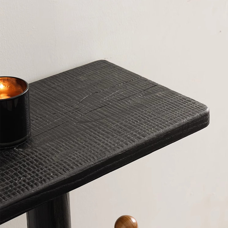 Console rétro en bois massif minimaliste