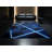 Machine Washable Pahola Retro Checkered Rug in Blue – Navy Binding-714774695
