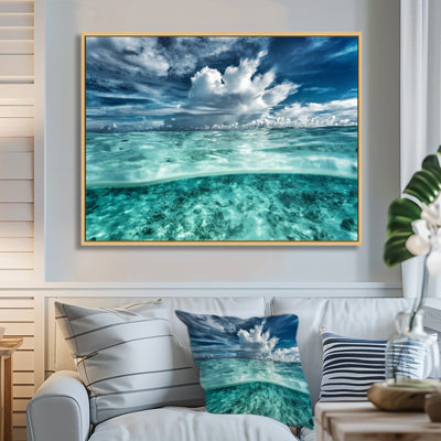 «Amazing Underwater Seascape and Clouds», reproduction de photo sur toile