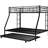 Twin Over Full Bunk Bed With Stable Steel Frame, Size Trundle And Two Ladders, Black Color Metal Mechanical Feature, Ladders-171571751-171571755