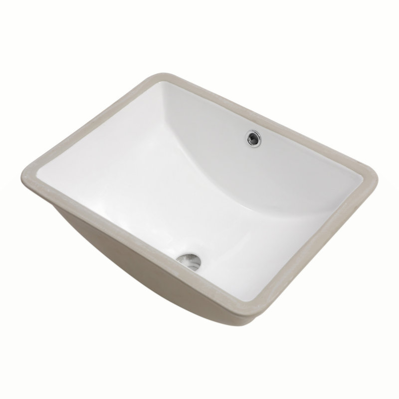 18.5" x 14" White Ceramic Rectangular Undermount Bathroom Sink