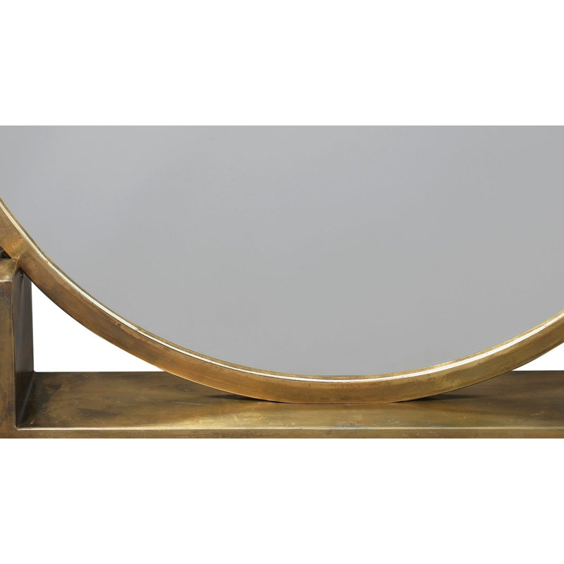 Miroir de plancher en marbre, Laiton antique