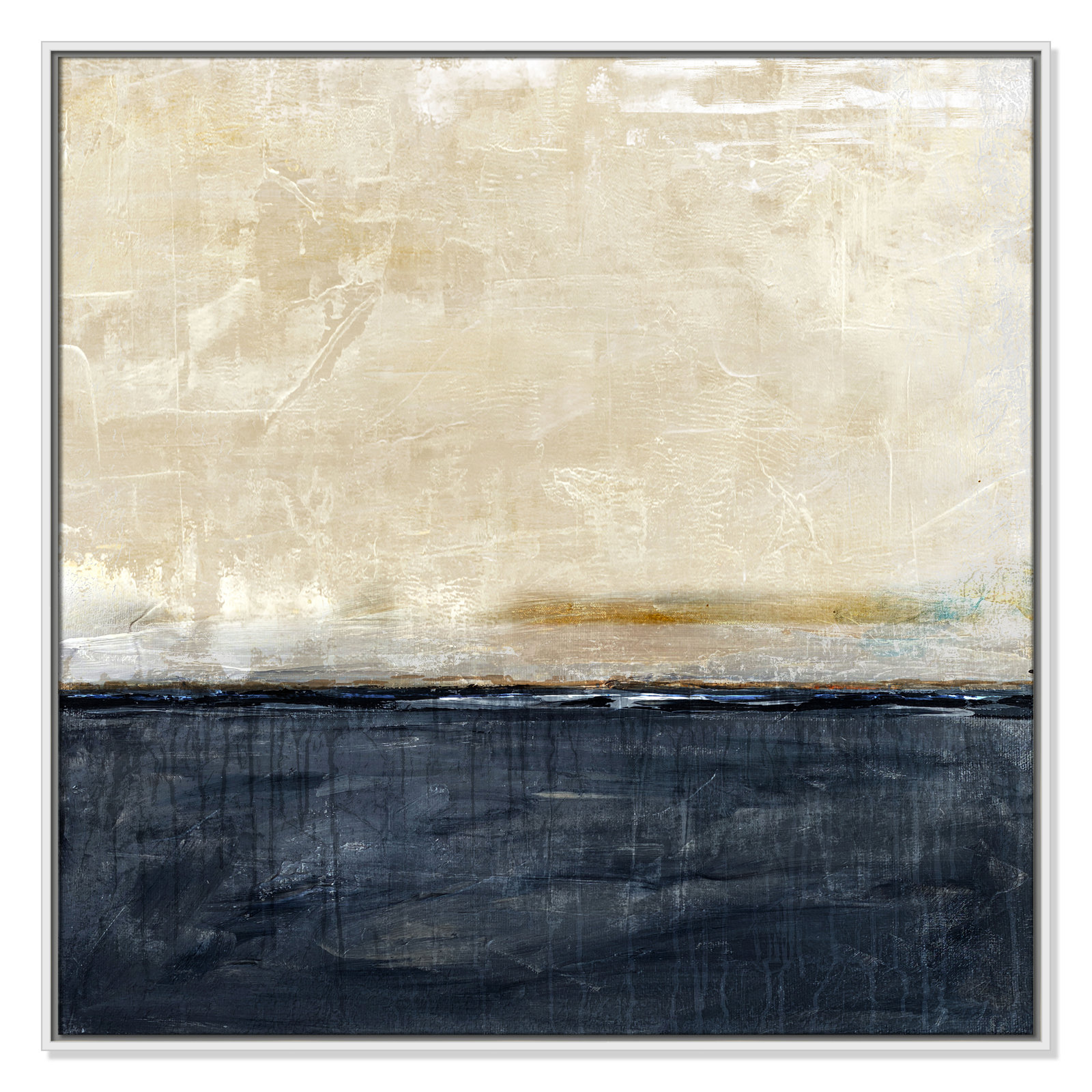 Better Days Navy Print by Denise Brown, 37.5" H x 37.5" W, White
