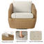 Ensemble de fauteuil demi-tonneau et repose-pieds en osier PE pivotant Cambelle-25709021-25709010