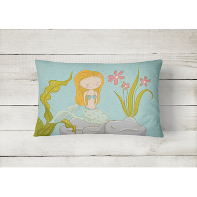  Mermaid Underwater Scene Indoor/Outdoor Throw Pillow