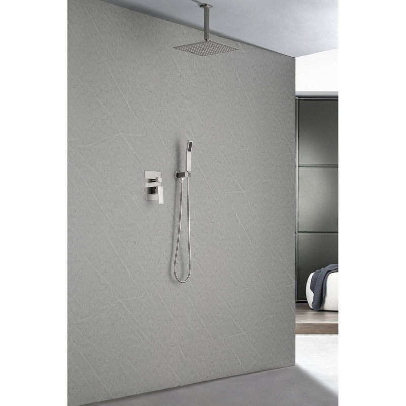 12" Wall Mounted Shower Head - Natural Rainfall Experience, Clog Outlet, And Brass Body For Mount , Easy Clean