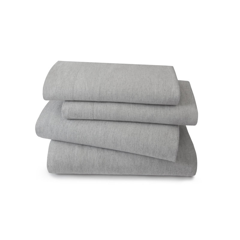 Sateen Fitted Sheet, King, Gray