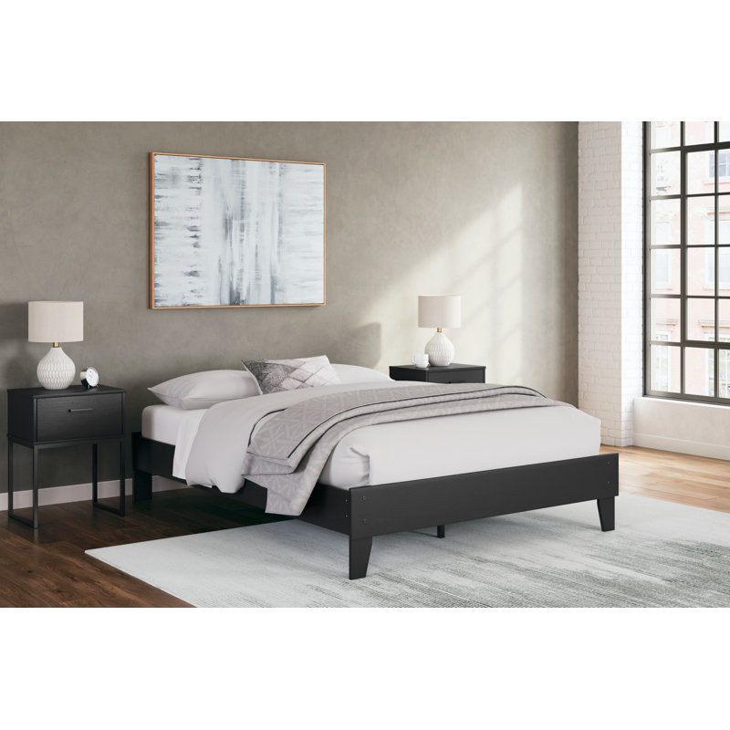 Lit plateforme Gwendylon, Noir, Grand
