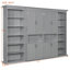 Queen Murphy Bed with Dual Sliding Storage Cabinets, Hidden Wall Bed Design, Dual 6-Tier Side Shelves, Large-Capacity Space-Saving Wall Bed System for Modern Homes & Multifunctional Rooms-1159407795