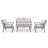 Vishali 4-Piece Aluminum Outdoor Conversation Set with Loveseat and Armchairs-96914918-96914917