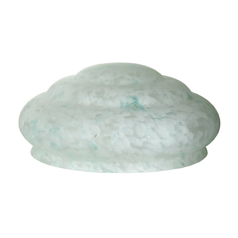 Abat-jour bleu sarcelle 14 po Pate-De-Verre, Blanc / bleu sarcelle