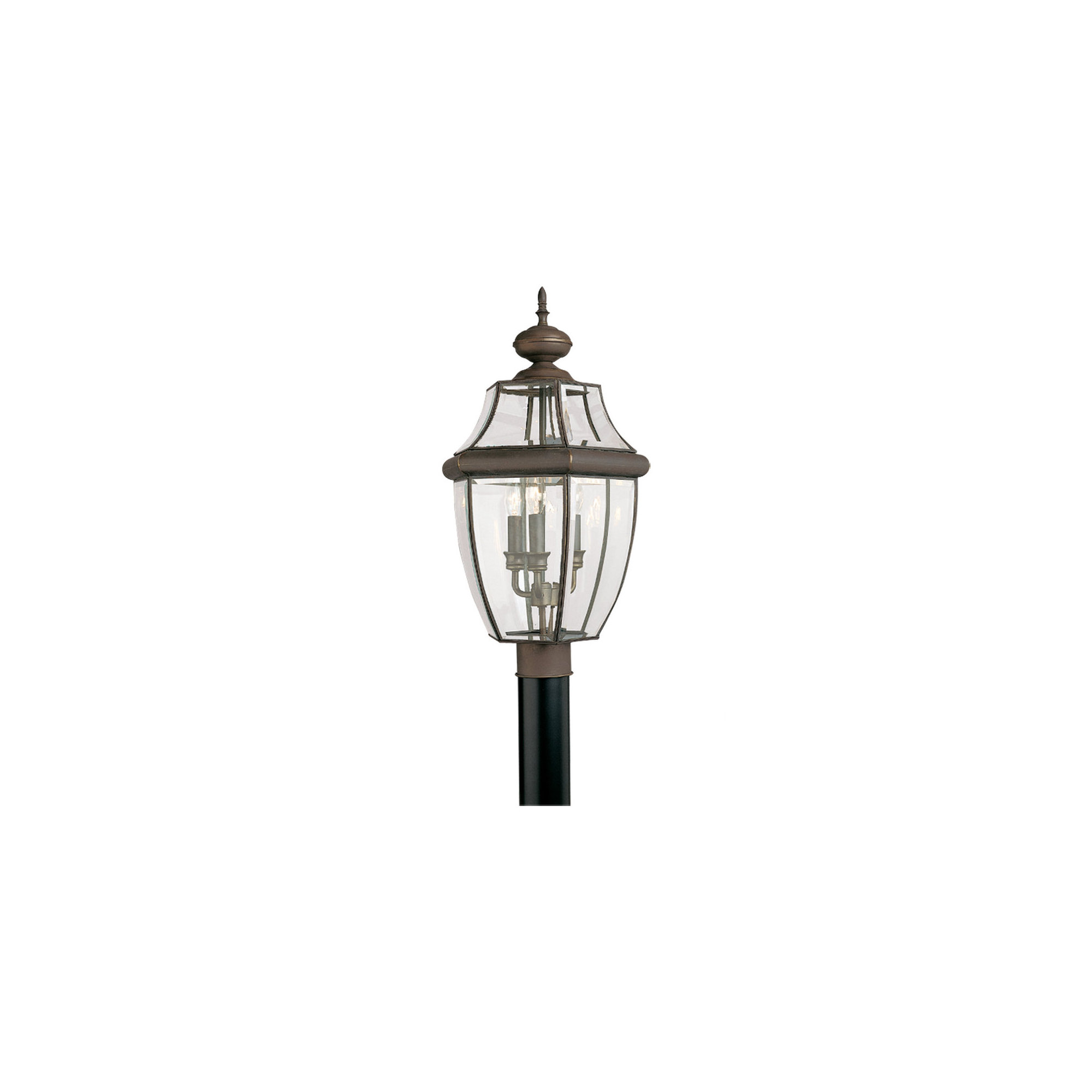 Beveled Metal Outdoor Lantern Head, Antique Bronze, No