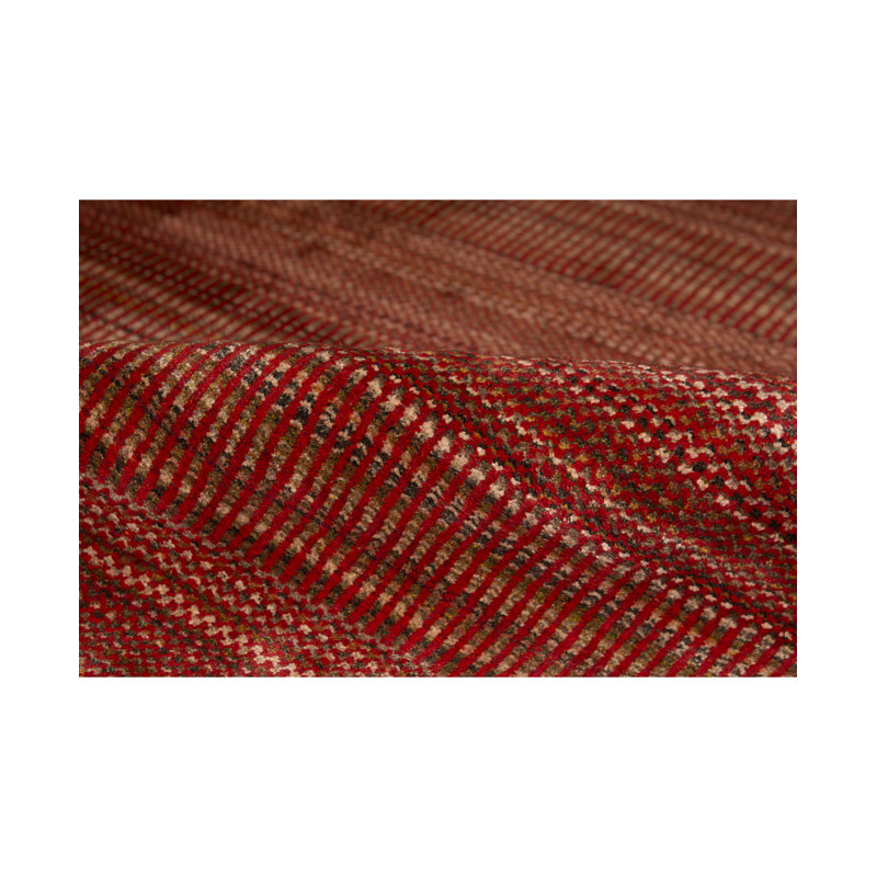 Damask Hand Woven Wool Striped Area Rug