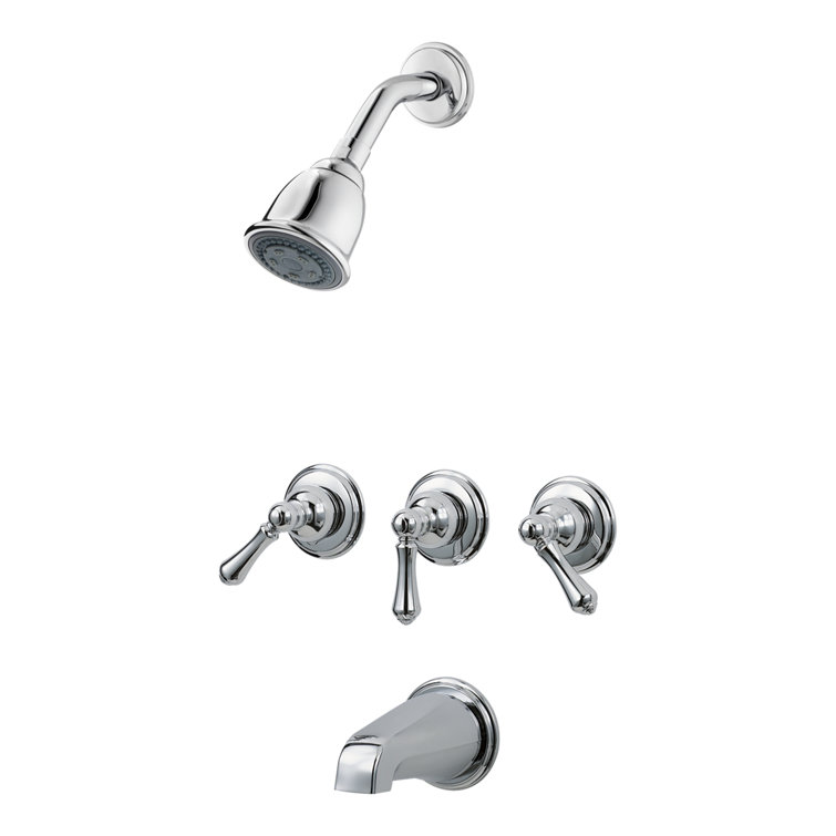 3-Handle Thermostatic Tub and Shower Faucet with Trim