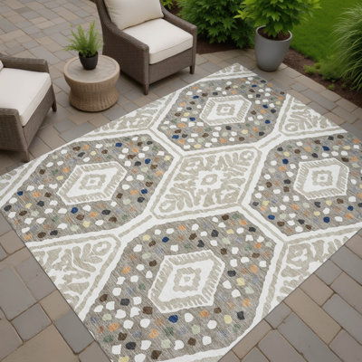 Machine Washable Indoor/Outdoor Chantille  Tribal Rug