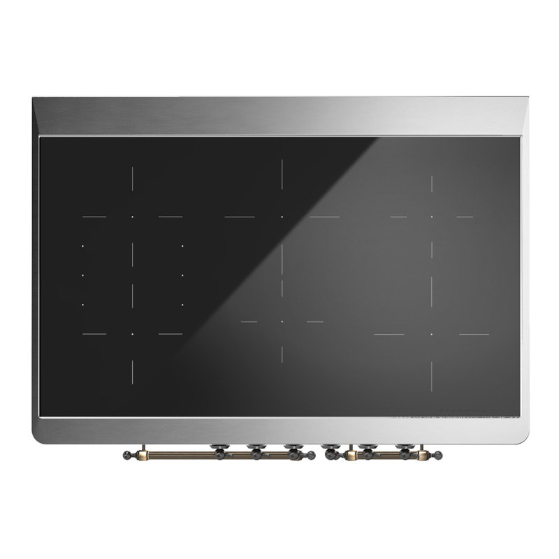 Majestic III Series 40 Inch Induction Range with 6 Induction Elements in Glossy Black (Copper Trim), Burnished, Antique White