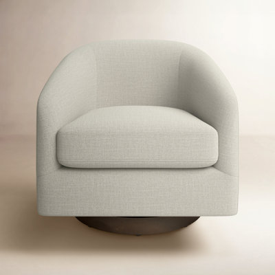 Bennett Linen Swivel Barrel Chair
