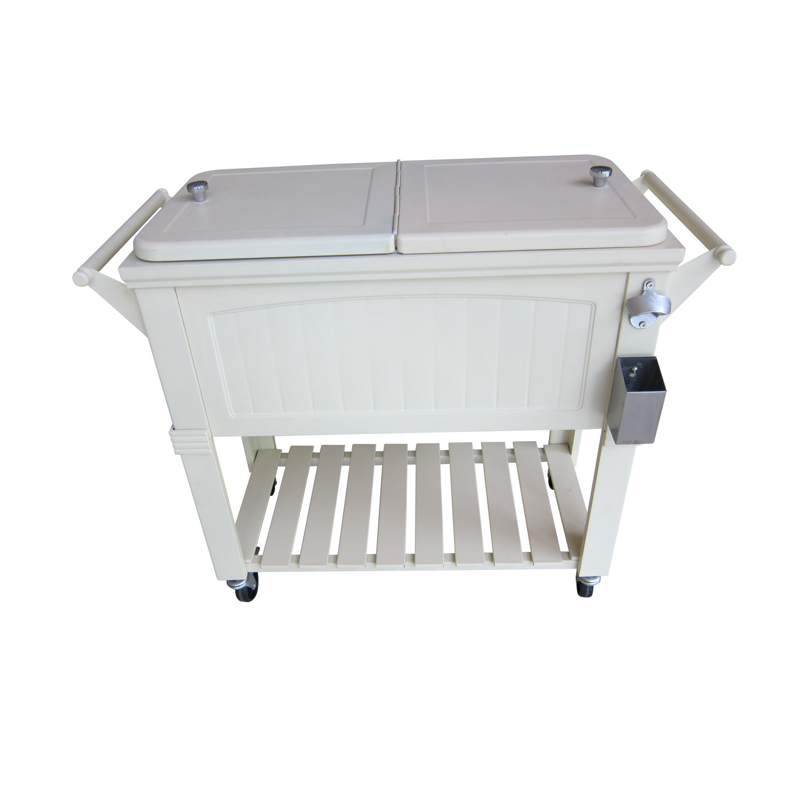 Permasteel Rolling Cooler, With Divider, White