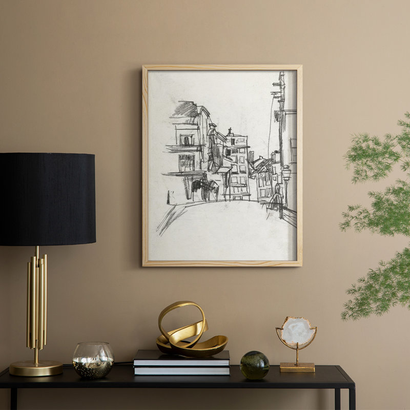 Reproduction encadrée rétro en bois massif Lxxviii, H 30 po x l 24 po, Naturel