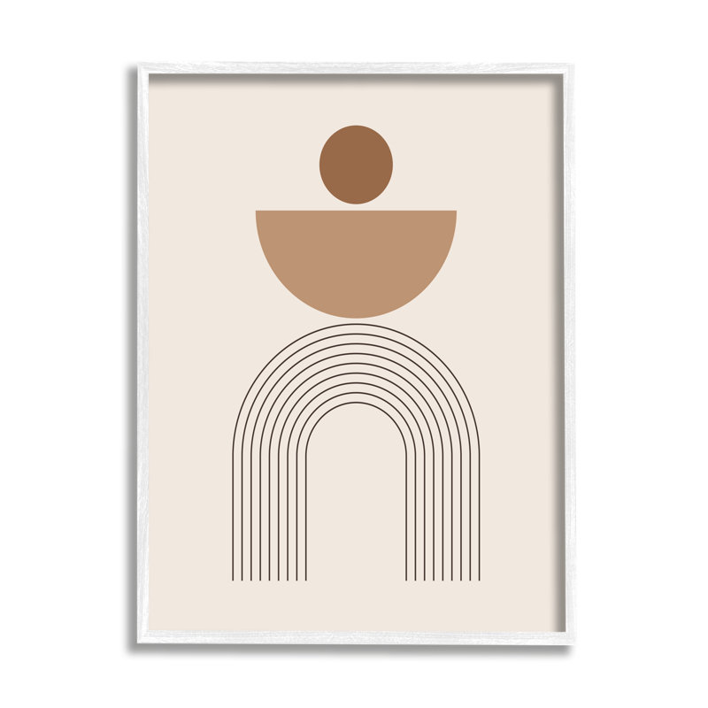 Brun Boho Arch sur bois, impression, Giclée encadrée blanc bord de mer, H 14 po x l 11 po x P 1,5 po