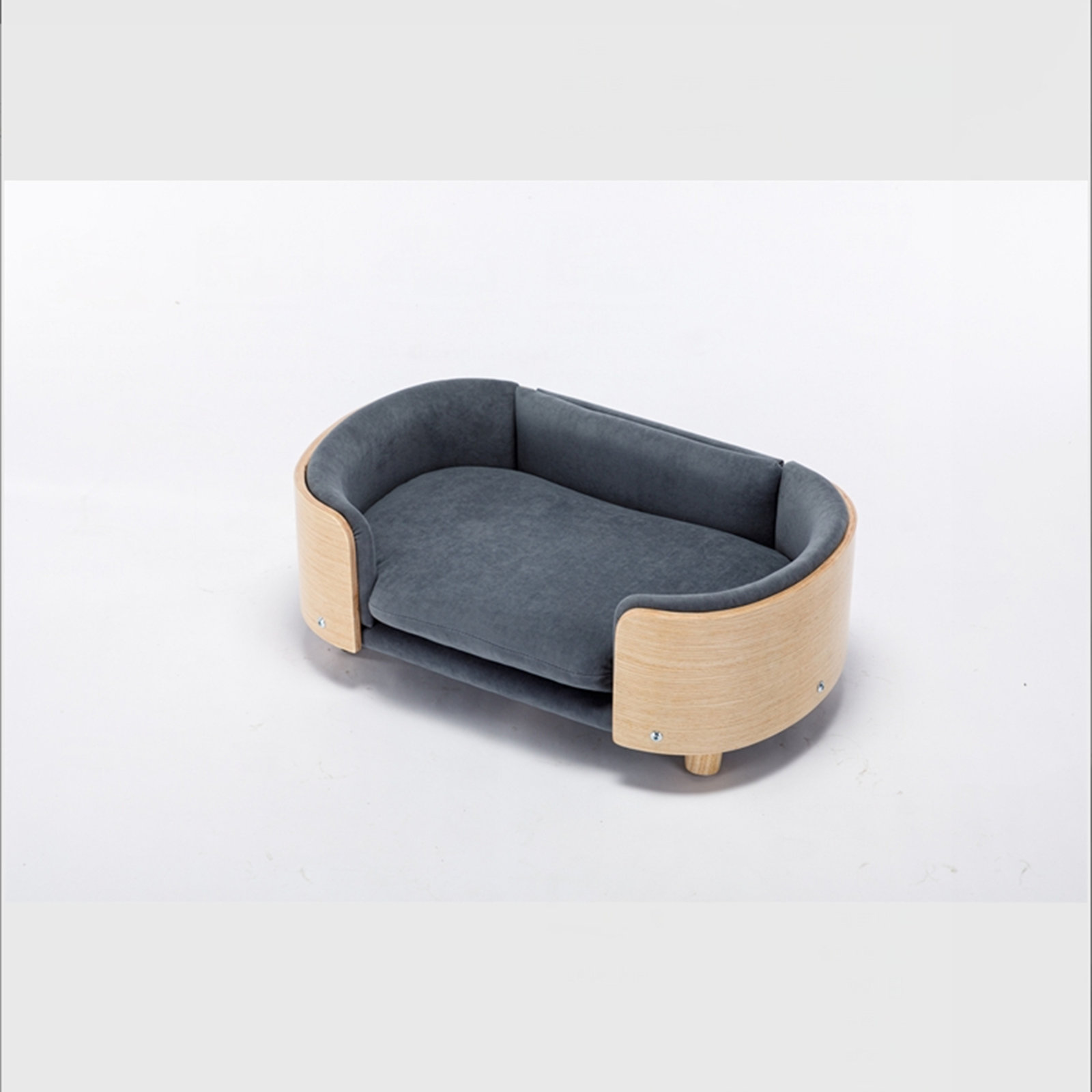 Inira Pet Bed, Dark Gray/Natural, 16.14" W x 9.84" D x 26.38" H