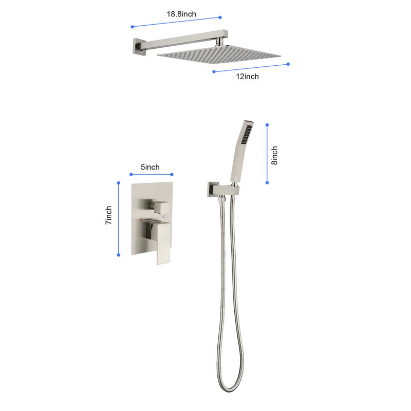 Système de douche complet avec valve brute