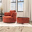 Fauteuil d'appoint pivotant avec repose-pieds de rangement-1025068747