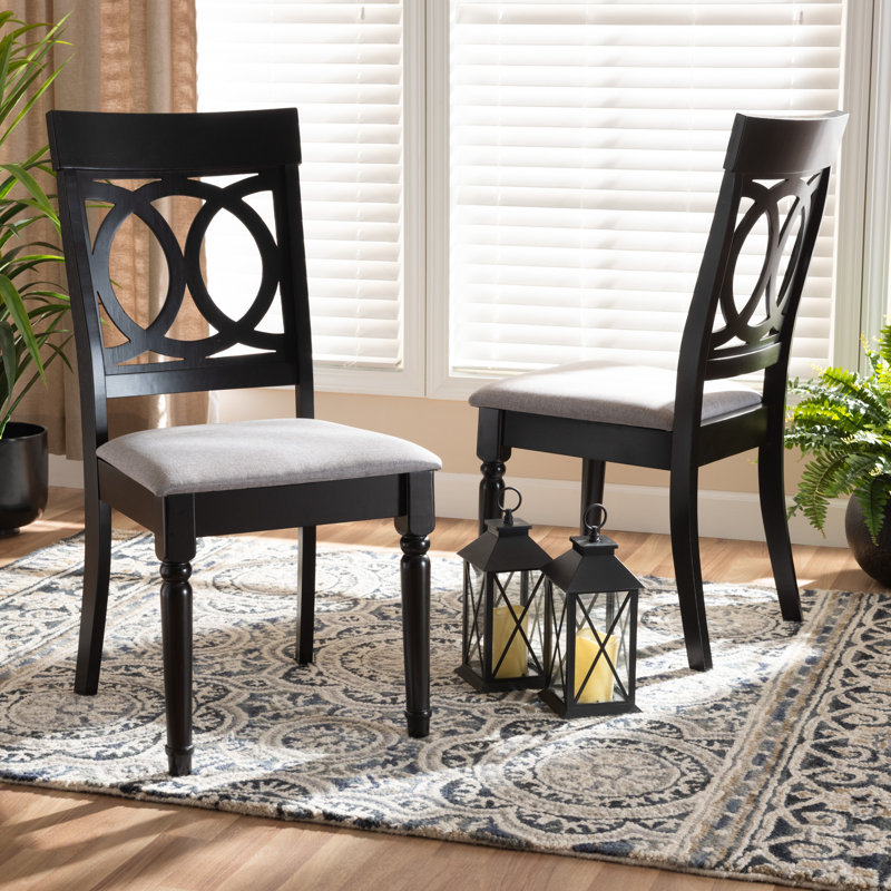 Ingaret 17.9'' H Upholstered Side Chair, Gray, 2, Walnut