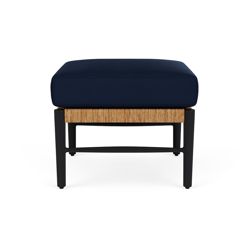 Galloway Outdoor Ottoman Patio Ottoman, Decorline Navy
