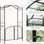 Arche de jardin 85 po en métal avec barrière - treillis pour vignes grimpantes, accessoire de mariage, noir