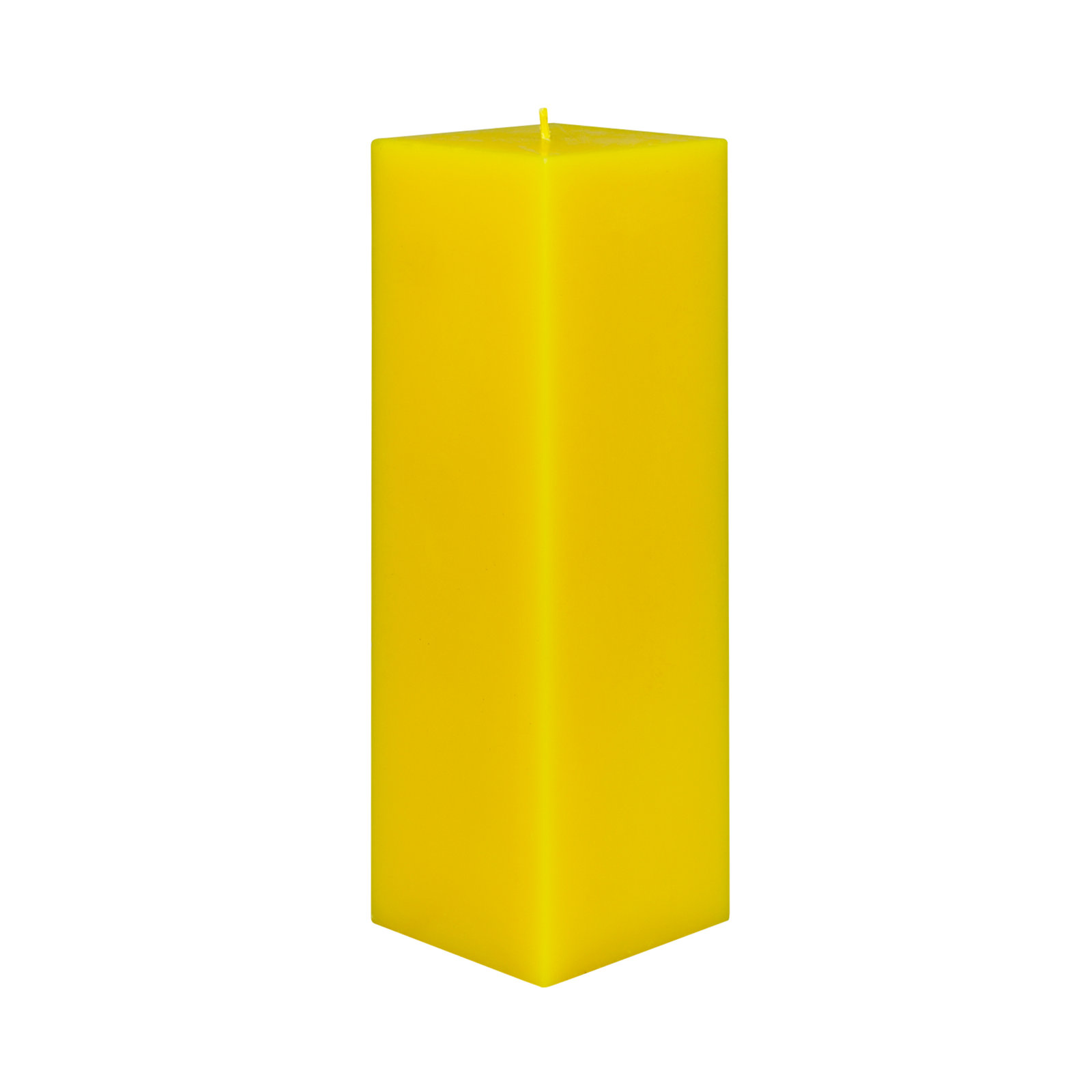 Square Pillar Candle, Yellow, 9" H x 3" W x 3" D, 1 Candle