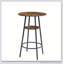 Ensemble de tabourets de bar ronds avec tablettes, tabouret avec dossier brun rustique