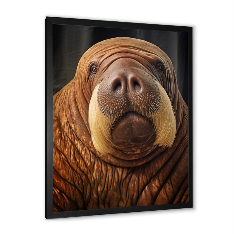 Art mural sur toile Walrus, Cadre simple noir, H 44 po x l 34 po x P 1,5 po