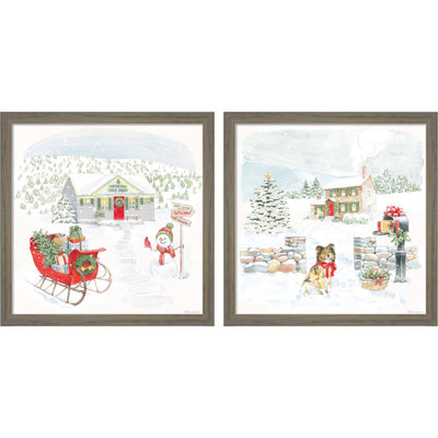 Home for the Holidays B par Beth Grove - ensemble de 2 peintures encadrées