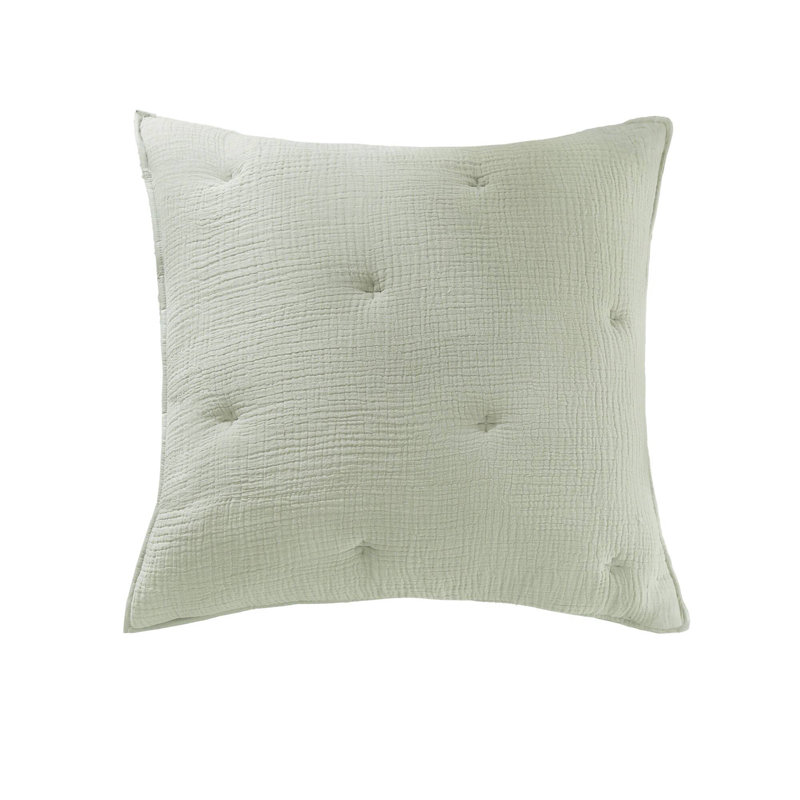Comfortable Cotton Bedding Sets, Embroidered Euro Sham In Rustic Sage