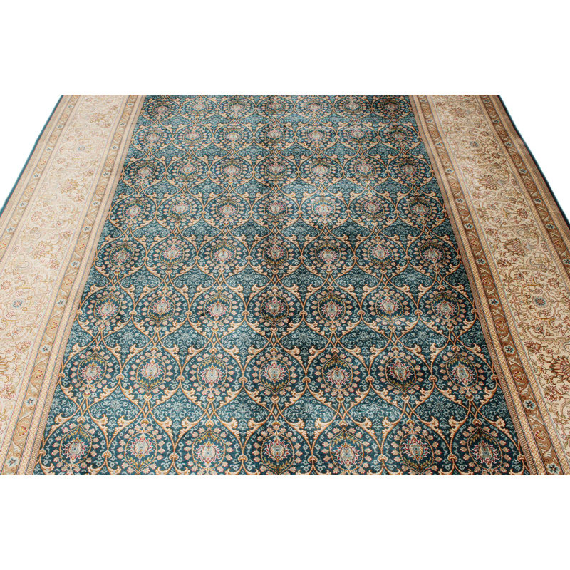 Tapis turc bleu et ivoire 7 x 7 x 7