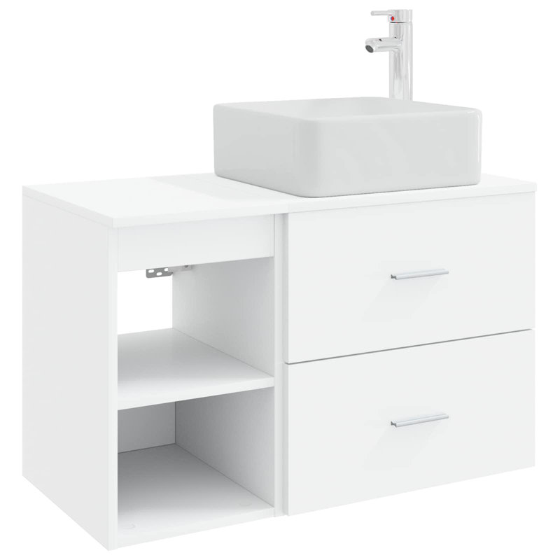 Vanity & Mirror Set, White