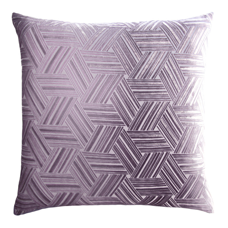 Entwined Square Velvet Pillow Cover & Insert, 20" x 20", Thistle