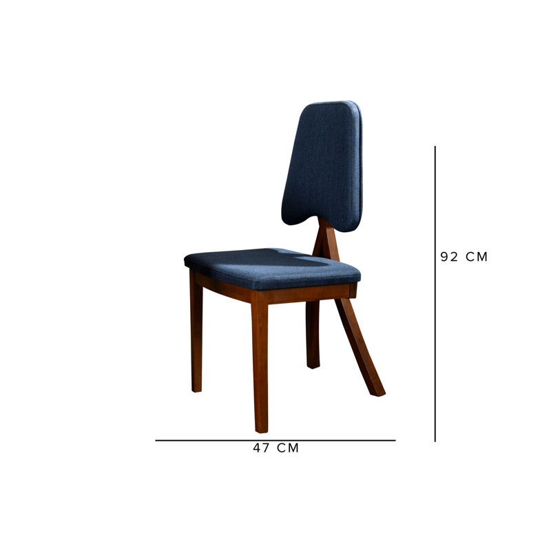 Ensemble repas pour quatre personnes, Noyer / Bleu