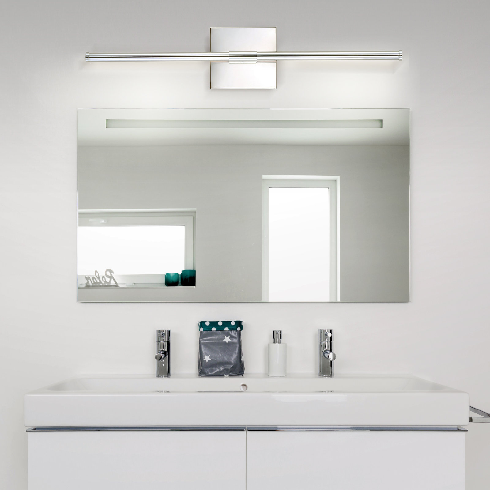 Gallatin Single Light Dimmable LED Armed Sconce, Chrome