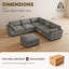 Canapé modulaire en L imperméable avec repose-pieds amovible Cambria Chenille-132427168