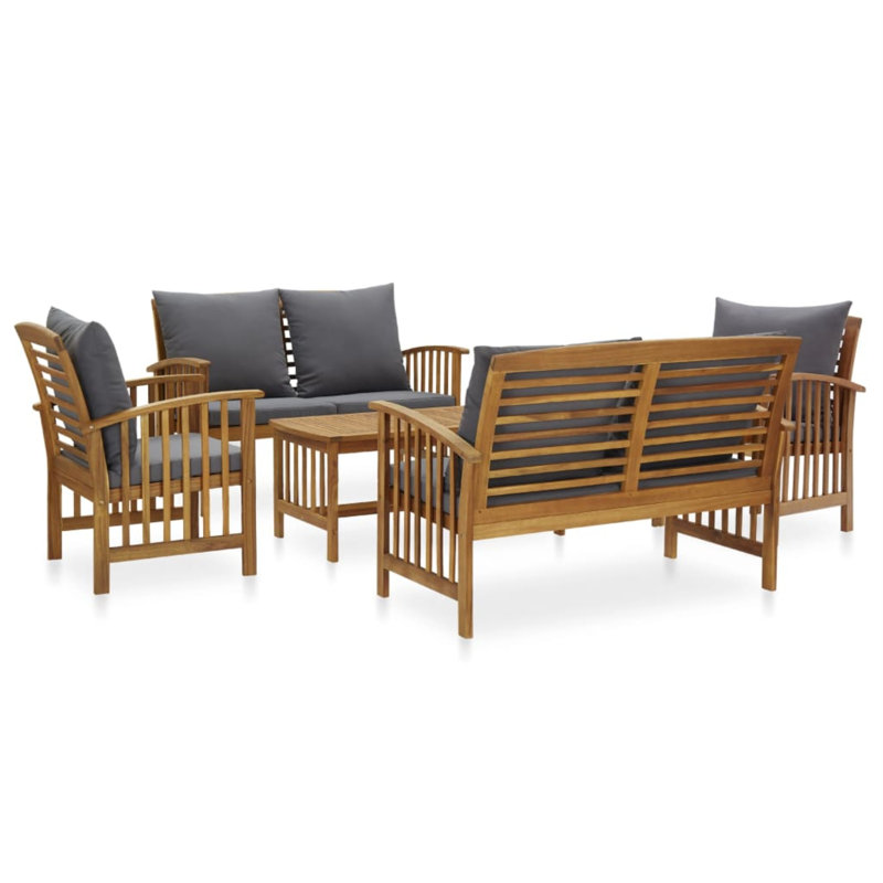 Costanzo 5 Piece Lounge Chair with Cushions, Gray