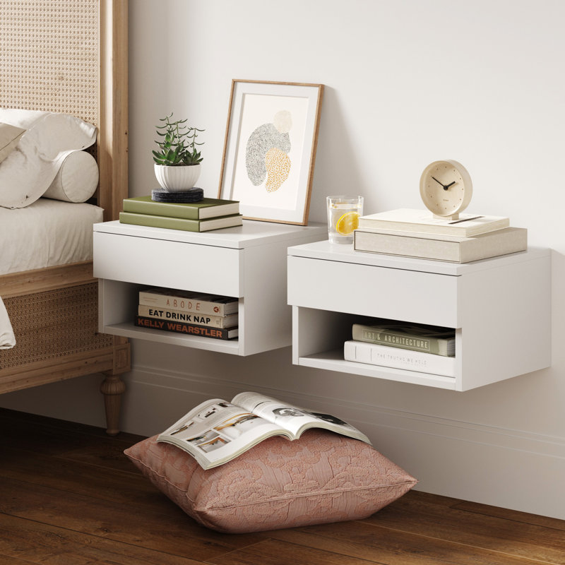  Beacon Rustic Nightstand, White