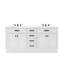 Hartford 72" Carrara White Marble Countertop Bath Vanity in Pure White with Faucet