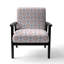 Fauteuil d'appoint rembourré à motif géométrique Blue Flowers