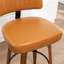 Tabouret de bar rembourré Oundle de style moderne du milieu du siècle avec dossier en bois incurvé et repose-pieds en métal (ensemble de 4)-531413510-531413509