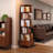 (UPGRADED) Rotating Bookshelf, 360 Display Corner Bookshelf For Small Space, 6 Tier Bookcase Storage Rack With Wheels, Wood Narrow Organizer For Bedroom, Living Room, Study Room, Walnut Brown, Shelves-610084610-610084608
