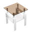 Ensemble de 2 tables d'appoint carrées en verre trempé pour salon, blanches, à plusieurs niveaux, 44,2 cm x 44,2 cm x 52,1 cm, faciles à assembler et utilisables comme table basse.
