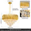 Akua 19.6" Luxury Gold Tiered Crystal Chandelier, Modern Round, E14 Socket, Bulb Excluded