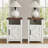 Farmhouse Night Stands With Charging Station, Set Of 2, Bedside Table With Barn Door, End Table With Open Storage For Bedroom-143875060